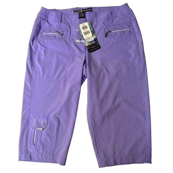 jamie sadock Pants - NWT Jamie Sadock Womens Purple Golf Shorts With Studded Pockets Size 2